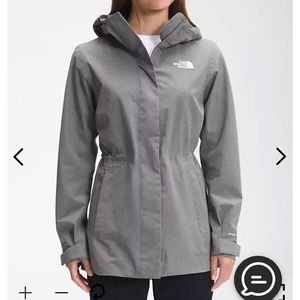 The North Face Black Hooded Rain Jacket Cinched Waist
